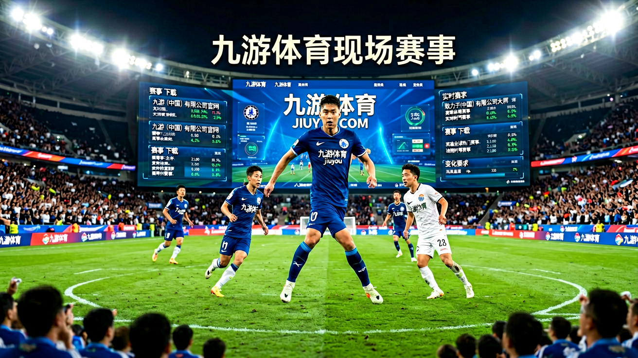 九游体育现场赛事画面，足球比赛与实时数据大屏
